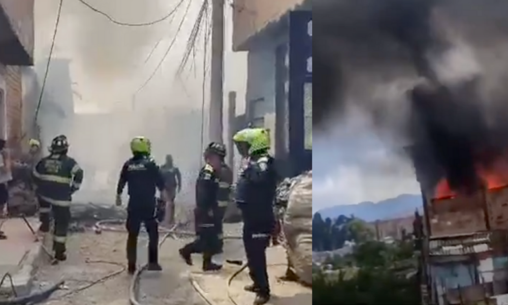 SE Informa Fuerte Incendio en Soacha, Cundinamarca: Hay Varias Casas Afectadas