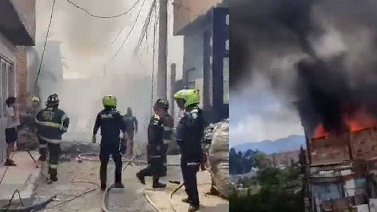 SE Informa Fuerte Incendio en Soacha, Cundinamarca: Hay Varias Casas Afectadas