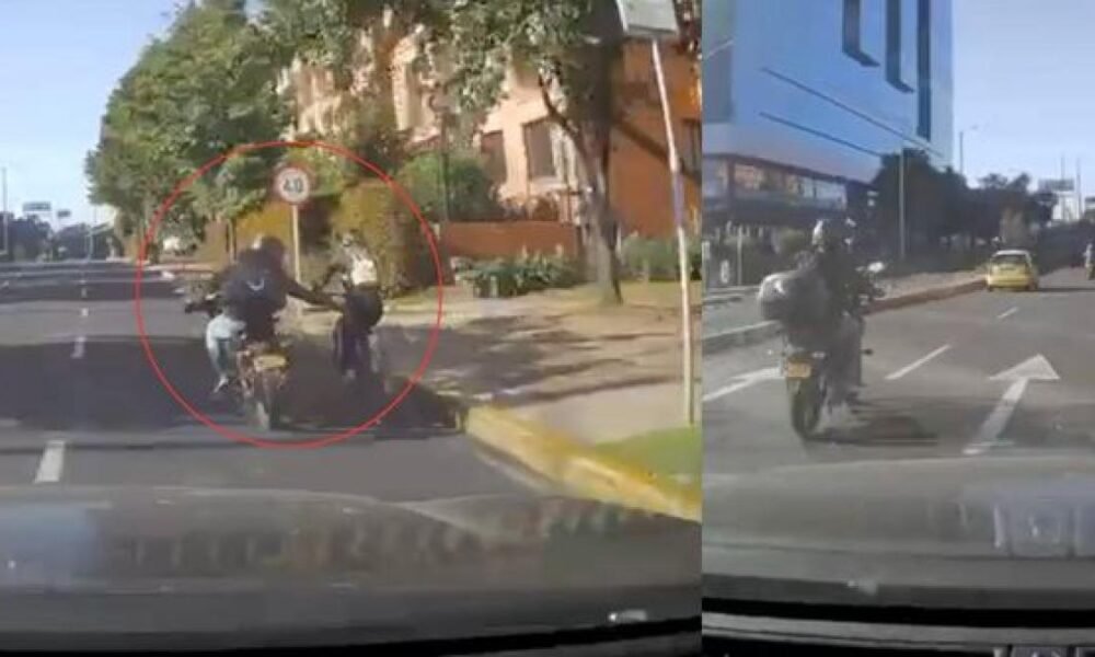 Mujer en bicicleta fue acosada por motociclista en bogotá; VIDEO CAPTADO POR CORRETOR HA GENERADO RECHAZO