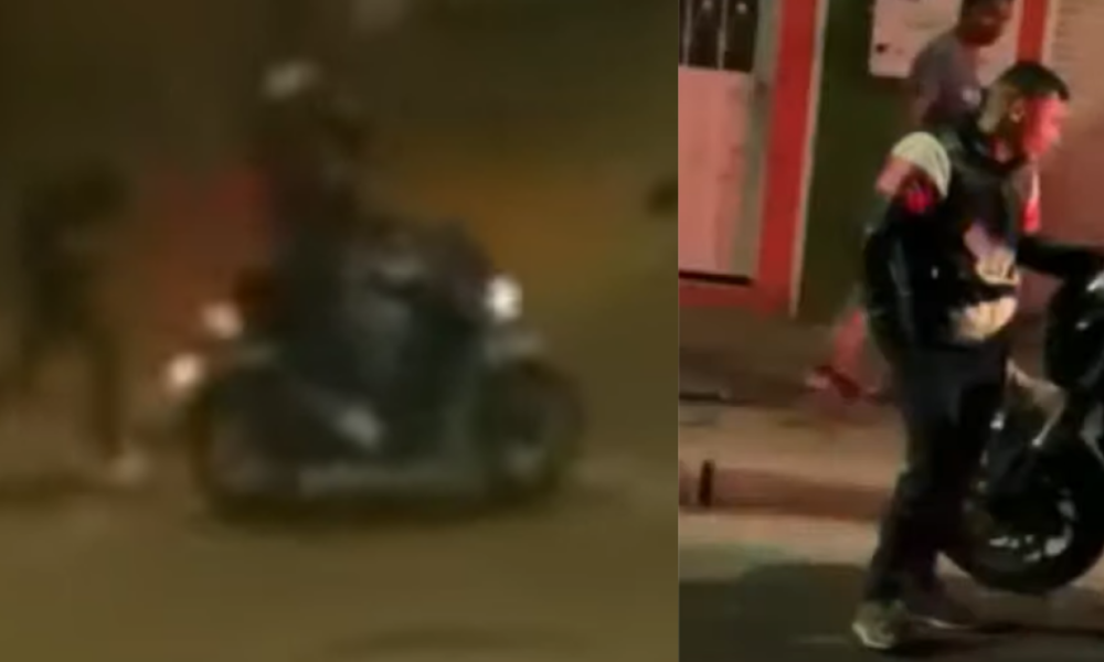 'Motoladrones' Salieron Corriendo Cuando Joven Al Que Intentaron Atracars Los Empujó del Vehículo en Bogotá