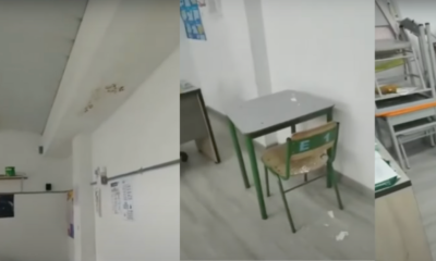 Colegio en Bogotá Sufre Graves Filtraciones y Alumnos intencionales Evitar inundacia con Baldes