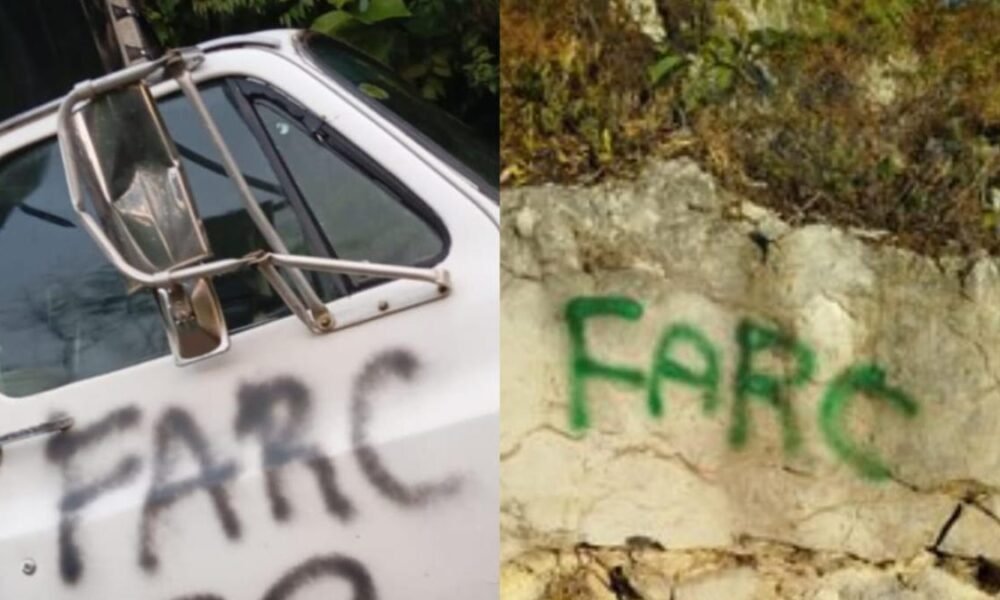 Pintan Grafitis Alusivos A DISIDENCES EN OTRO MUNICIPIO DE SANTANDER: PIDEN AYUDA DEL ESTADO