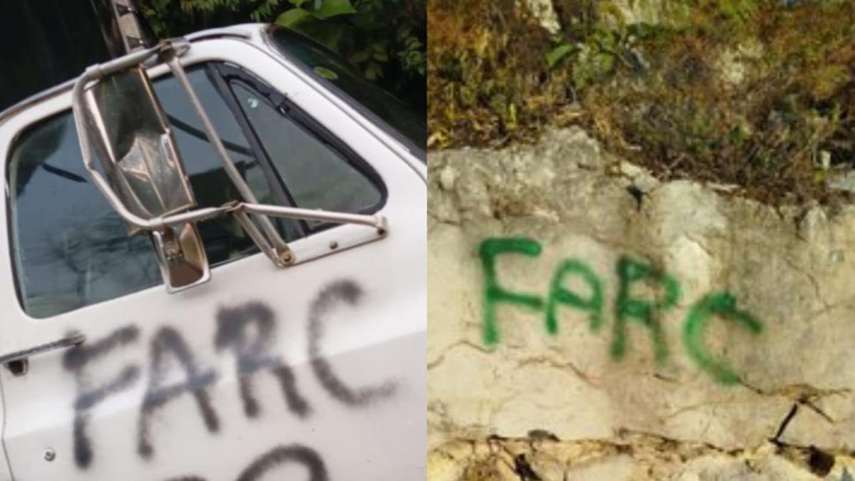 Pintan Grafitis Alusivos A DISIDENCES EN OTRO MUNICIPIO DE SANTANDER: PIDEN AYUDA DEL ESTADO