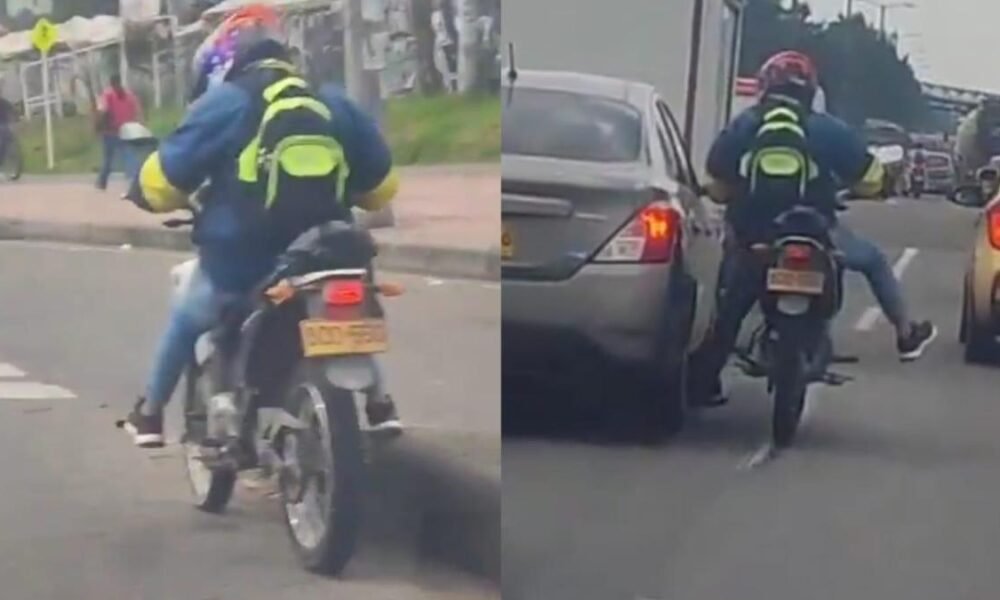 OTRA MOTO 'PIRGRELANTAS' FUE GRABADA EN LA CALLE 80 EN BOGOTÁ
