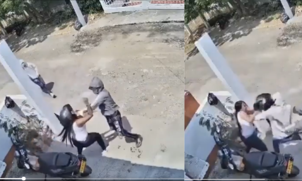 MUJER MOTOCICLISTA SE DEFIENTE DE DOS LADRONES ARMADOS EN CUCUTA: Utilizó Hasta Su Casco para Golpearlos