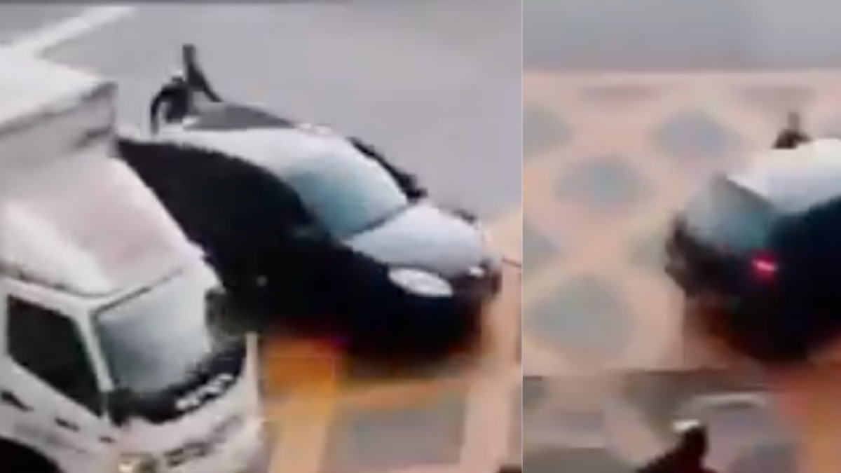 Policía Terminó Colgado de Carro de Ladrones que Huían Luego de Robar Patineta Eléctrica en Medellín