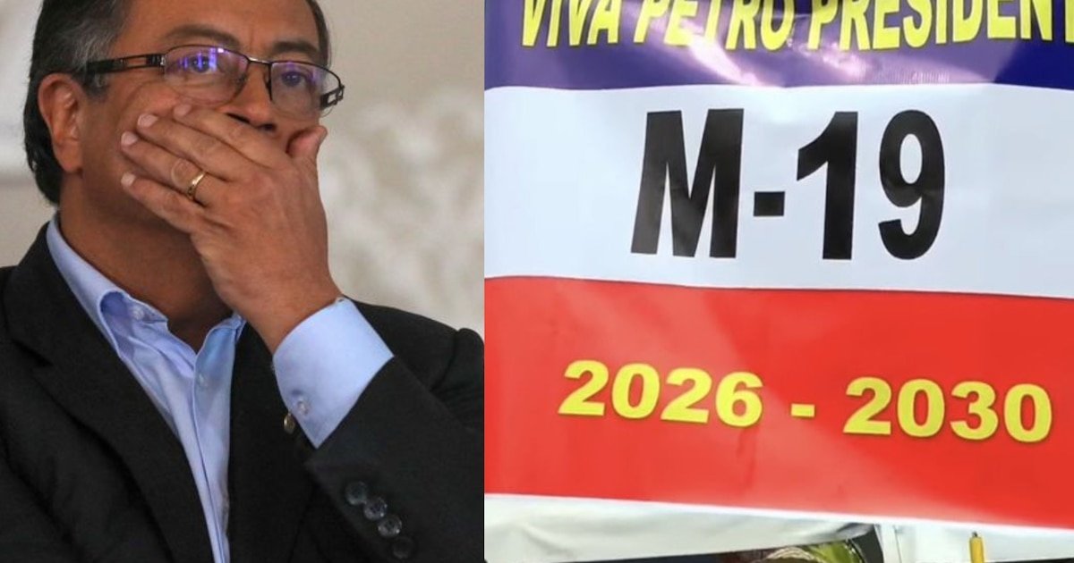 Aparición de una bandera del M-19 en alocución de Gustavo Petro desató indignación: “No crea que se va a quedar en el poder”