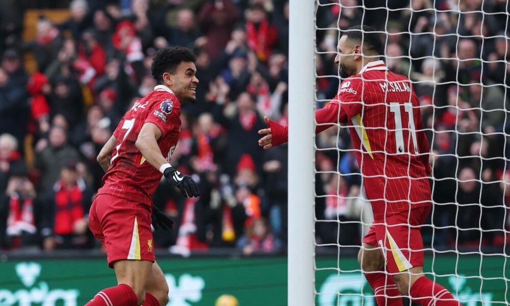 Se acabó la mala racha: así fue el primer gol de Luis Díaz con Liverpool ante Wolverhampton, el primero en 2025