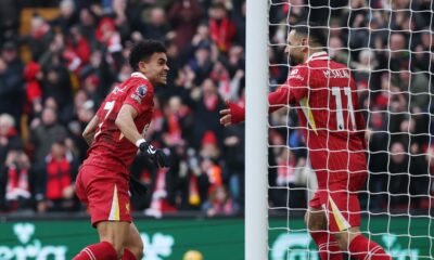 Se acabó la mala racha: así fue el primer gol de Luis Díaz con Liverpool ante Wolverhampton, el primero en 2025