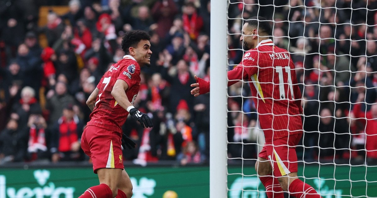 Se acabó la mala racha: así fue el primer gol de Luis Díaz con Liverpool ante Wolverhampton, el primero en 2025