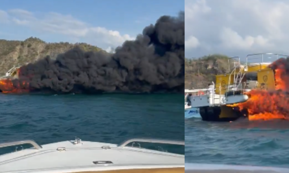 Así Fue El Grave Incendio de Embarcion En Sector Turísstico de Santa Marta; Pasajeros se Lanzaron al Agua