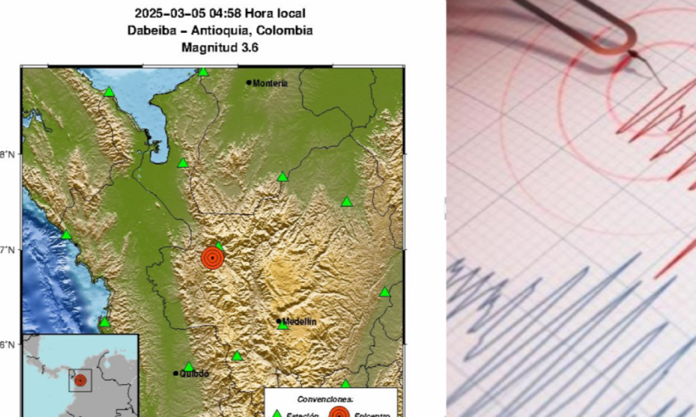Reportan Seguidilla de Temblores en Colombia en la Madrugada de Este Miércoles 5 de Marzo; magnitudes epicentrosas y