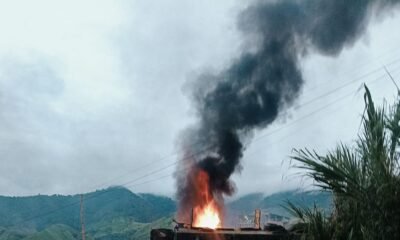 Queman una Tanqueta del Ejército y retienen a dos uniformados