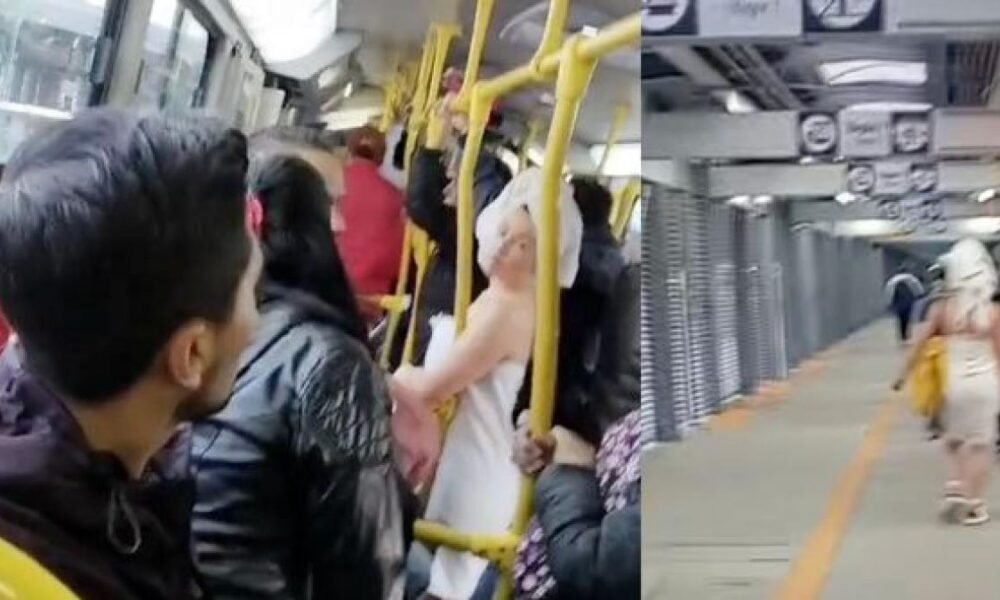 Una ciadoadana fue captada en toalla mientras se transportaba en el transmilenio de bogotá
