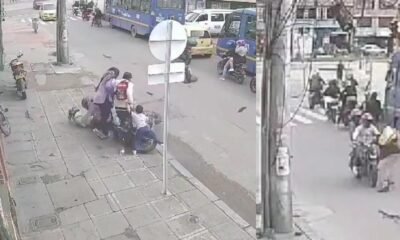 VIDEO CAPTÓ EL MOMODO CUANDO UN MOTOCICLISTA EMBISTIÓ A UNA FAMILIA Y OTROS PEATONES EN BOGOTÁ: Menor Quedó Herido