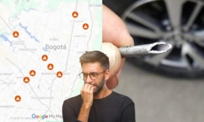 Este es el mapa de los Puntos exactos donde Hay 'Pinchallantas' en bogotá