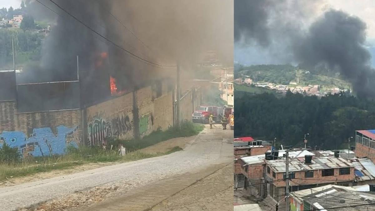 Voraz Incendio Entre Soacha y Sibaté; Estos Son Los Videos de la emergencia que pasó en una empercesa de reciclaje