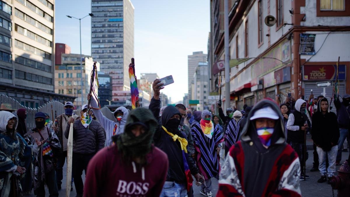 Líder Indígena Tras perturbaciones de la Minga en Las Marcha de Hoy