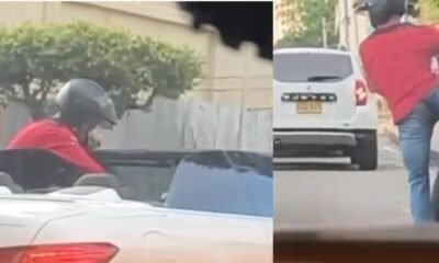 Video Revela El Seguimiento Que Le Hacen Motoladrones Un conductor de Carro convertible en Bucaramanga: Robaron TODO