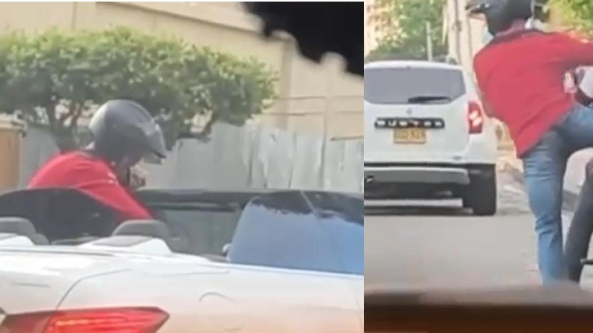 Video Revela El Seguimiento Que Le Hacen Motoladrones Un conductor de Carro convertible en Bucaramanga: Robaron TODO