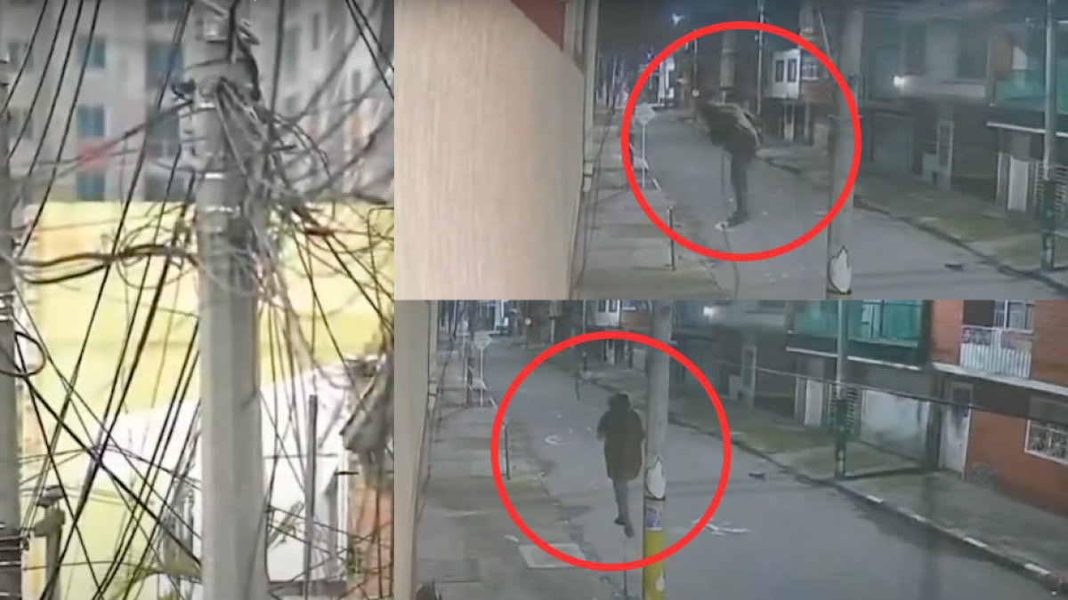 Preocupacia por Ladran Acróbata que se Roba el Cablado de Las Calles Un Barrio en Bogotá: Video