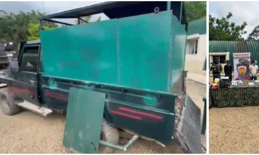 El Carro Blindado Artesanalmento Con el Cayeron dos Integrantes de las Disidencias de las Farc en Tibú