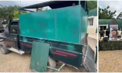 El Carro Blindado Artesanalmento Con el Cayeron dos Integrantes de las Disidencias de las Farc en Tibú