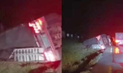 Camión se Volcó en la Vía Bogotá