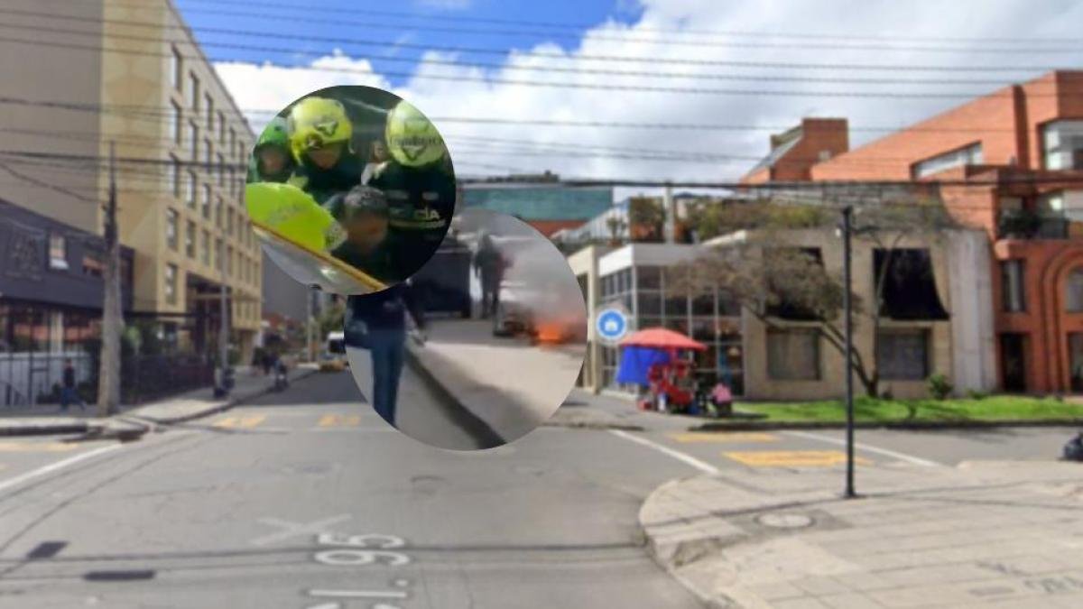Pánico Cerca A Parque de la 93 de Bogotá por Balacera E Intento de Robo de Lujoso Reloj; Moto Fue Quemada: Imácenes
