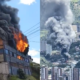 Bomberos de Cuatro Municipios Controlaron Voraz Incendio en una fábrica de la Estrella, Antioquia
