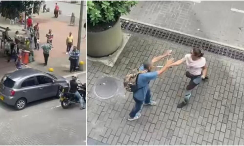 en video Quedó la paliza que recibió un hombre tras discusión en pereira; dados que haasta lo robaron