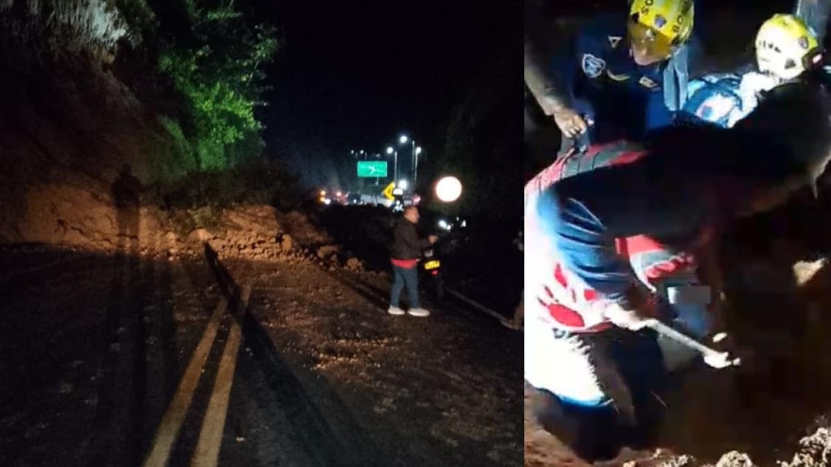 Entre Gritos de Auxilio y Lodo, ​​Rescataron A Dos Mujeres que Quedaron Atrapadas Tras Derrumbe en Pereira