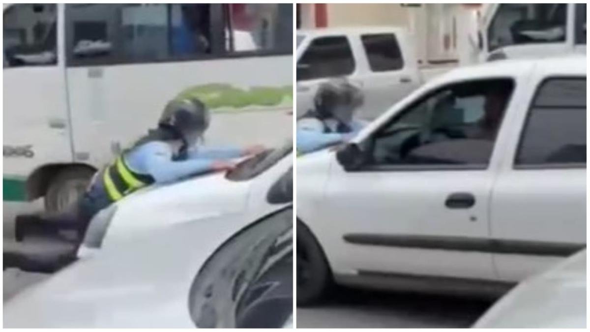 Director Se Llevó A Agente de Tránsito Sobre El Capó del Carro para Evitar una multa en aldavicencio
