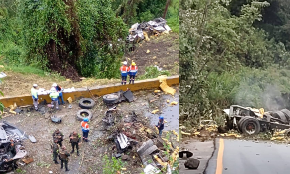 Tumba accidente en vía Alto de la Línea, Calarcá