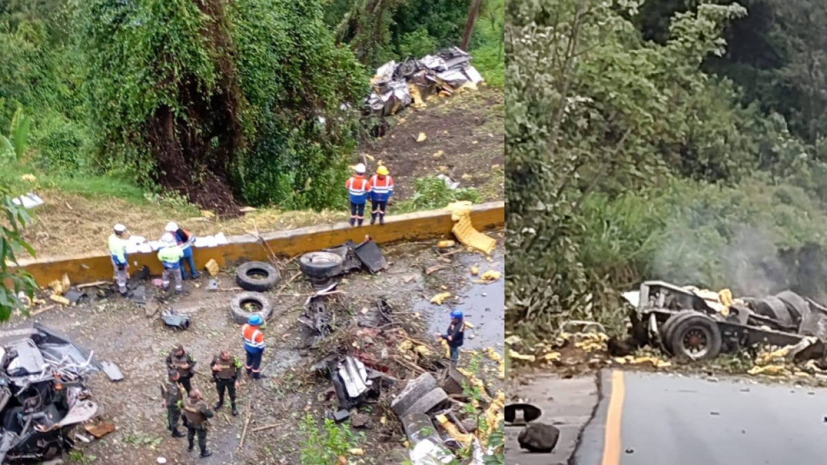 Tumba accidente en vía Alto de la Línea, Calarcá