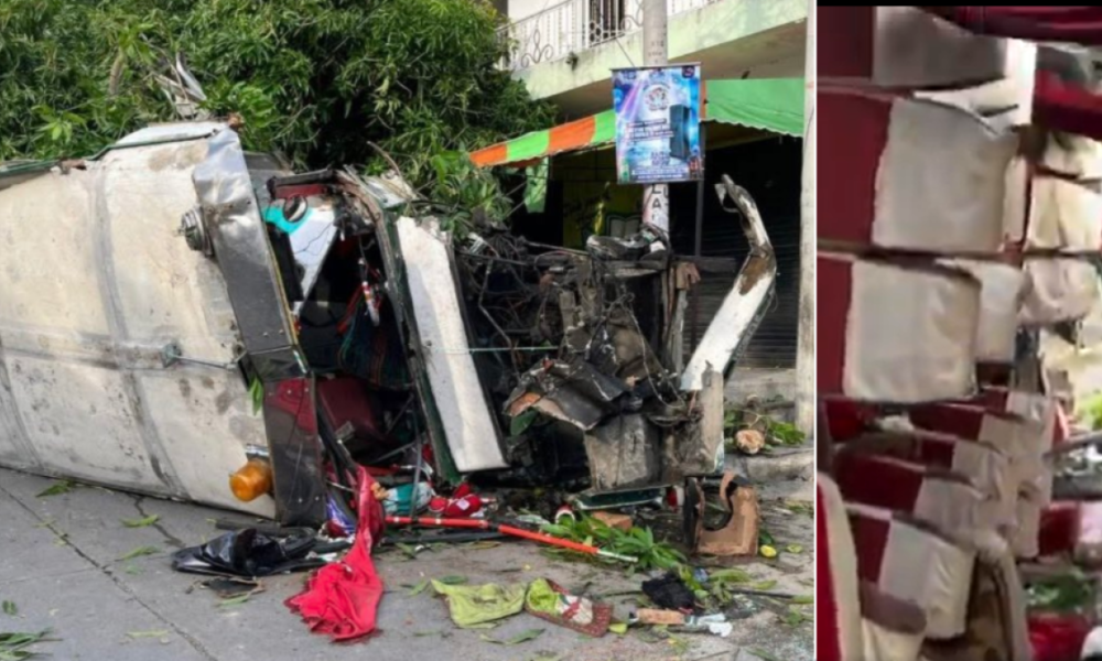 atropelló a transeúntes y luego se volcó