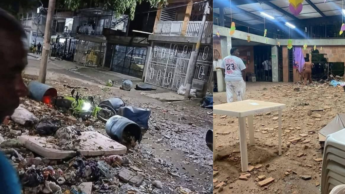Las Fotos y Videos del Atentado Con Explosivos al Oriente de Cali que dejó Siete Heridos y Viviendas Destruidas
