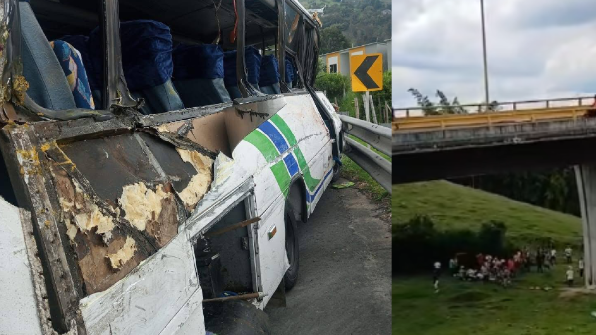 Listado de estudiantes que iban en autobús de accidente del puente helicoidal, entre cajamarca y Calarcá: Hay 9 muertos