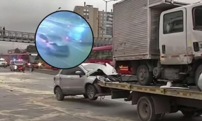 El Video del Fuerte accidente en la Autopista Sur Con Carrera 50 en Bogotá; Cuatro Personas resultando Heridas