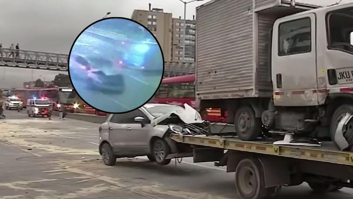 El Video del Fuerte accidente en la Autopista Sur Con Carrera 50 en Bogotá; Cuatro Personas resultando Heridas