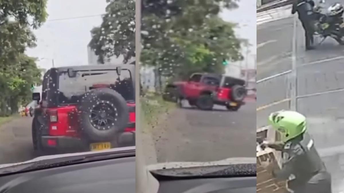 VIDEO MUESTRA CÓMO CAMIONETA ESTRELA A TRES CARROS Y ARROLLA MOTO DE LA POLICÍA