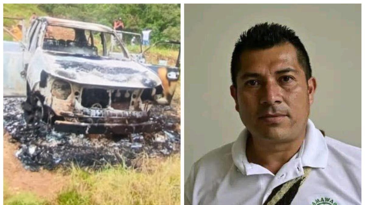 ATROZ ASESINATO DE LÍDER INDÍFENA Y 2 ESCOLTAS: LOS Mataron y sus cuerpos quedaron en un carro incinerado
