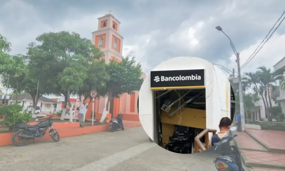 Roban Cajero de Entidad Bancaria Con Explosivos en Juan de Acosta (Atlánnico) y Lo Cargan en una Camioneta