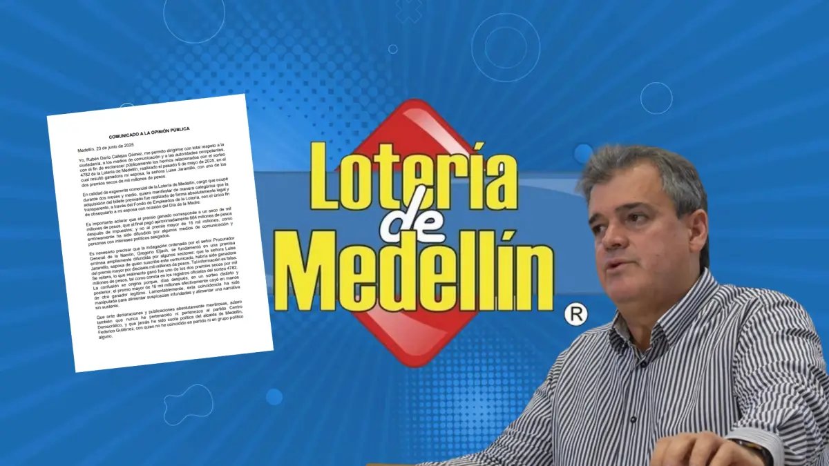 Se pronunció exsubgerente de la lotería de medellín indagado por polémico Premio Millonario Ganado por Su Esposa