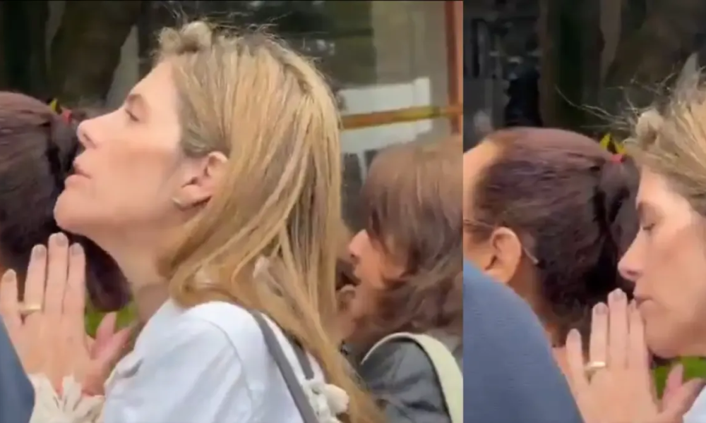 María Carolina Hoyos, Hermana de Miguel Uribe, Se Une a Oraciones A Las Afueras de la Fundación Santa Fe