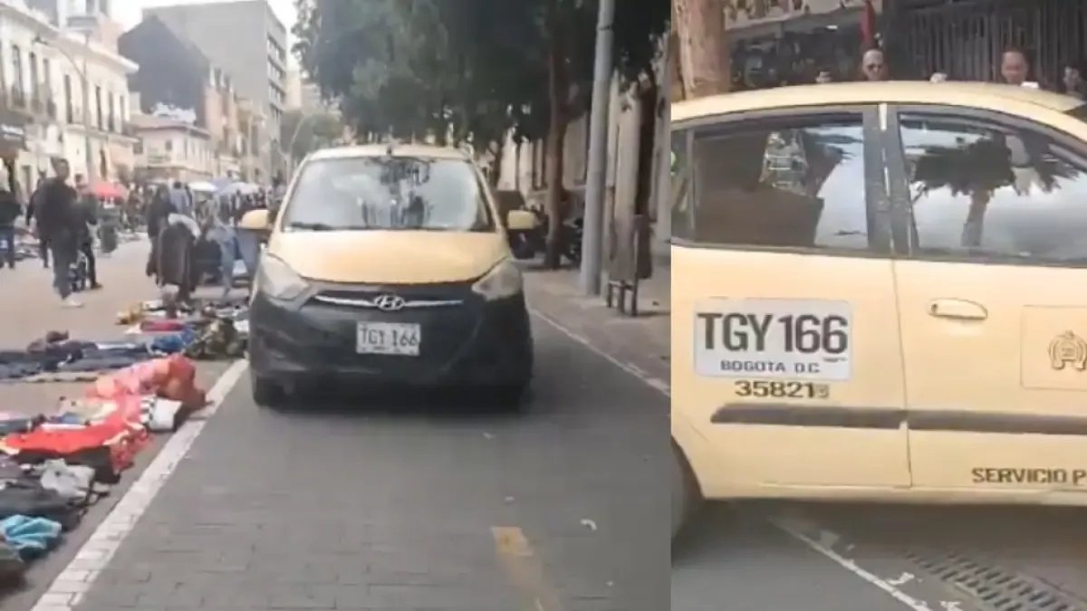 Indignación por Taxista en Bogotá que se Subió Al Paso Peatonal Por la Séptima: 'Póngale un Comparendo'