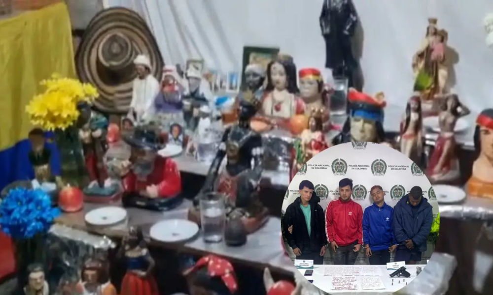 ESTE ERA EL ALTAR DE SANTERÍA CON EL QUE ESPOSA DE UNO DE LOS 'SATANÁS' PEDIA PROTECCIÓN PARA MARAR Y Extorsión