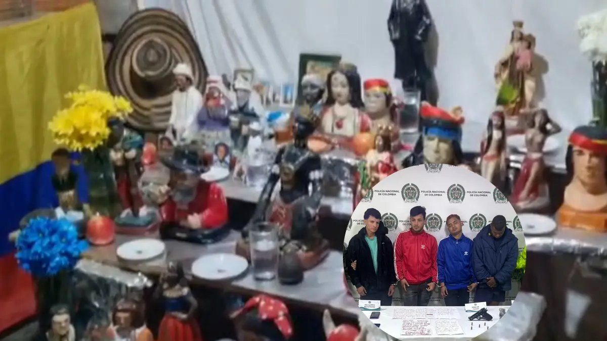 ESTE ERA EL ALTAR DE SANTERÍA CON EL QUE ESPOSA DE UNO DE LOS 'SATANÁS' PEDIA PROTECCIÓN PARA MARAR Y Extorsión