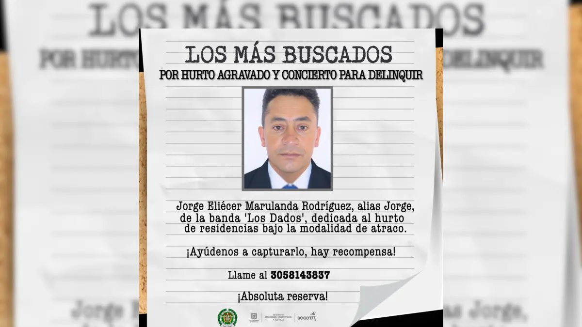 Policía de Bogotá derece Millonaria recompensa por alias Jorge, Señalado por Hero A Vivienkas