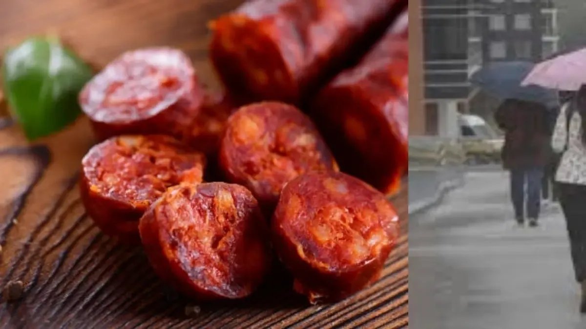 Hombre Fue Visto Lavando Un Chorizo Con Agua Lluvia Antes de Venderlo en puesto de comida Callejera en Bogotá